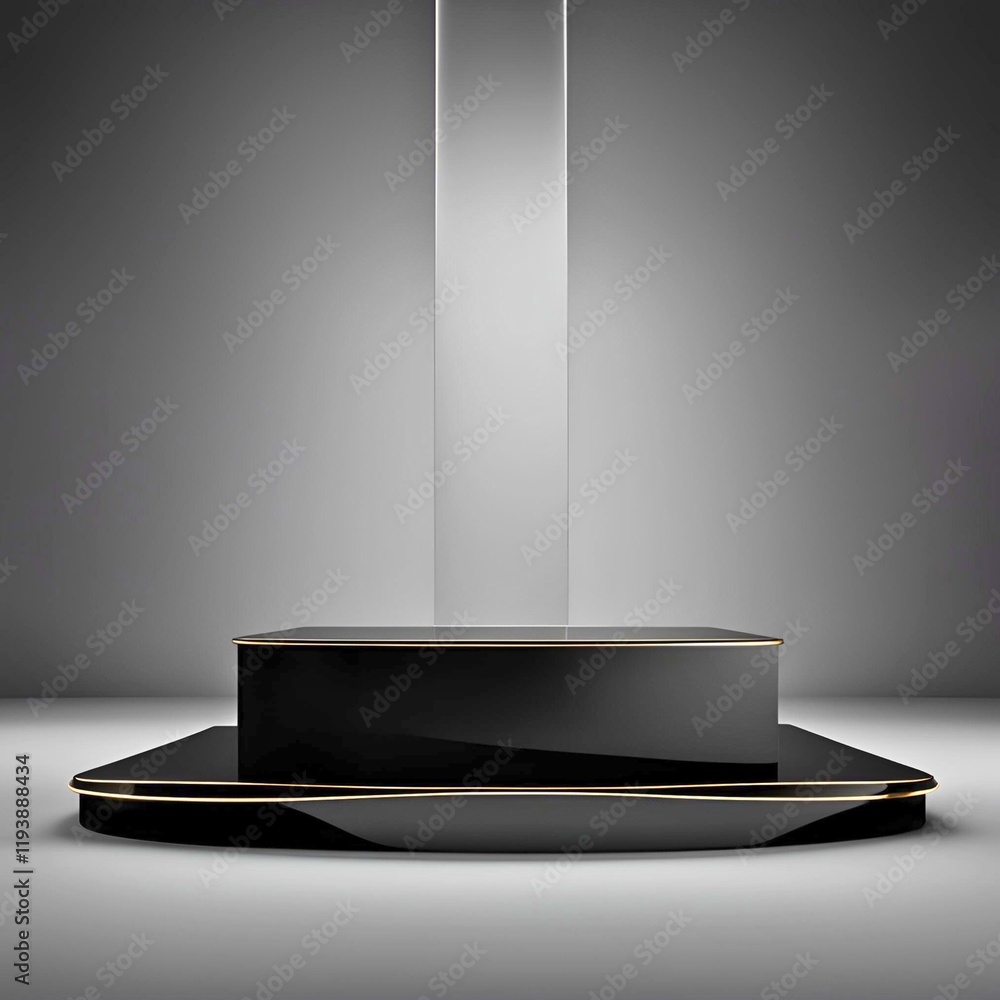 Poster empty shelf on a dark background