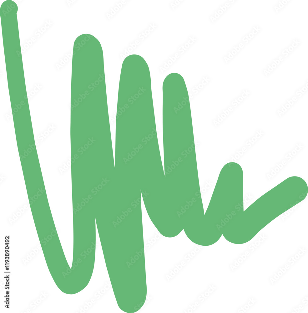 Poster an abstract line scribble featuring a dynamic green swirl.