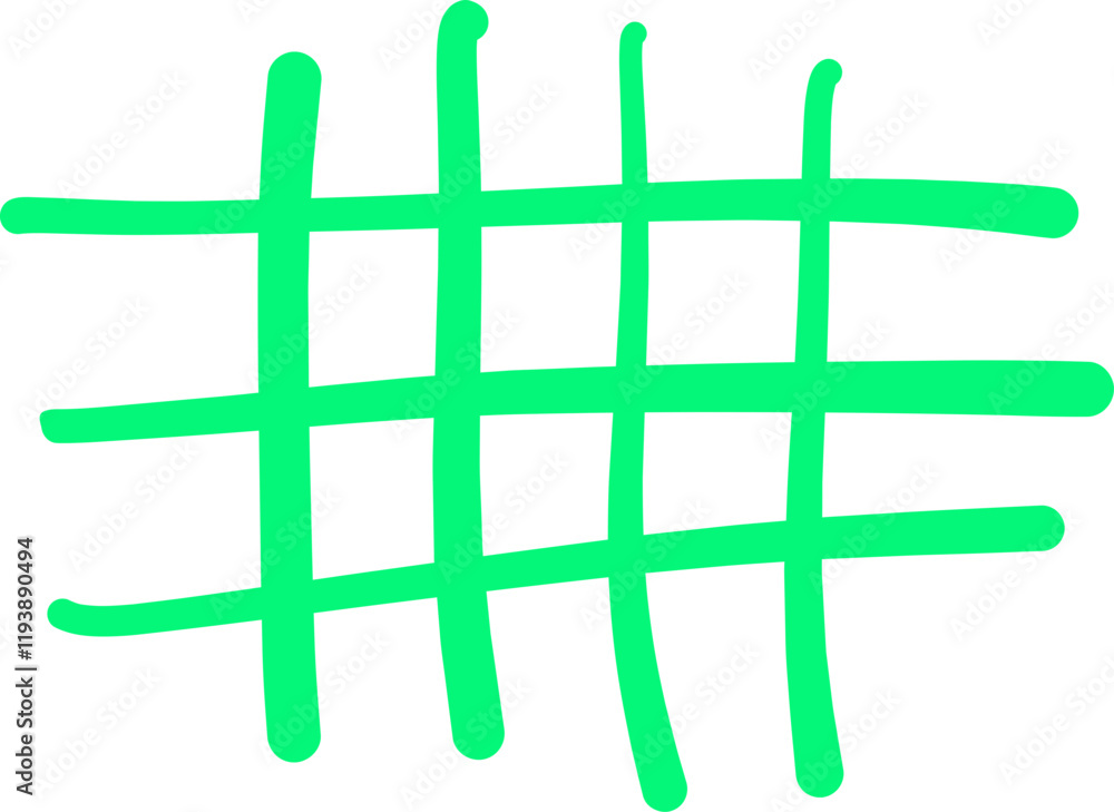 Poster abstract green grid pattern, hand-drawn intersecting lines. bold lime green color. dynamic, energeti