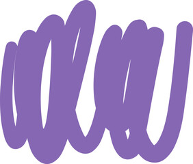 Purple abstract scribble artwork. Playful design with curves and lines.