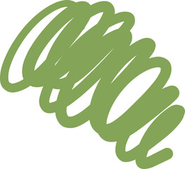 Abstract Green Spiral Scribble Design