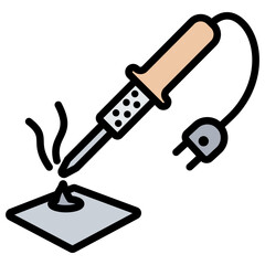 Soldering Outline Color Icon