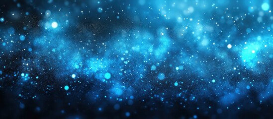Fototapeta premium Beautiful Blue Galaxy Background with Shimmering Stars, Glittering Particles, and Dreamy Lights Ideal for Creating a Magical Atmosphere in Digital Artwork