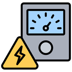 Voltage Outline Color Icon