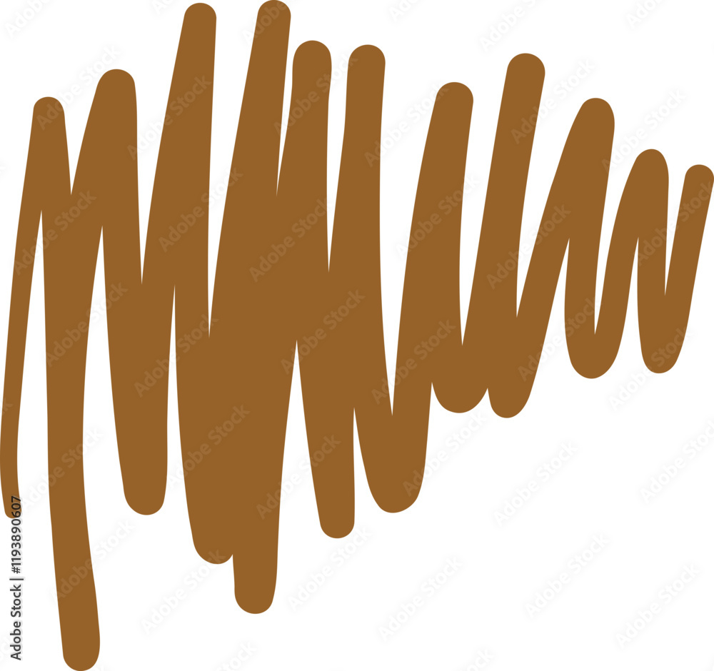 Poster abstract brown scribble art. organic lines and texture create a playful, expressive design