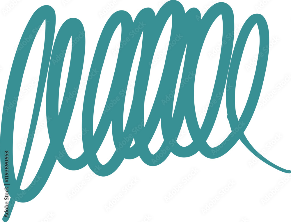 Poster a visually engaging abstract shape featuring swirling teal lines that create a dynamic and fluid com