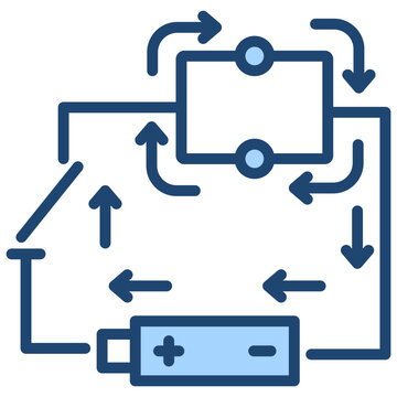 Parallel Circuit Blue Icon