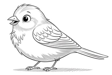 Fototapeta premium Cute and Playful Cartoon Bird Illustration for Children’s Books, Educational Materials, and Nature-Themed Projects with a Whimsical Design