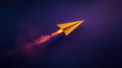 Motivation for Start-up Companies and Business Growth with Paper Airplanes and Rocket Shadows