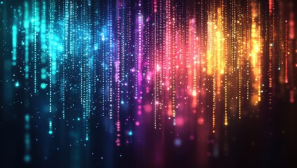 Colorful Abstract Background with Vertical Light Streams in Various Bright Hues Creating a Dynamic and Vibrant Visual Effect for Design Purposes