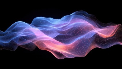 Fototapeta premium Colorful Abstract Waves of Light with Soft Flowing Patterns and Gradients in a Dark Background for Modern Digital Art and Technology Concepts
