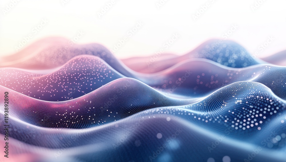 Poster digital waves of colorful light creating abstract motion in a futuristic background representing tec