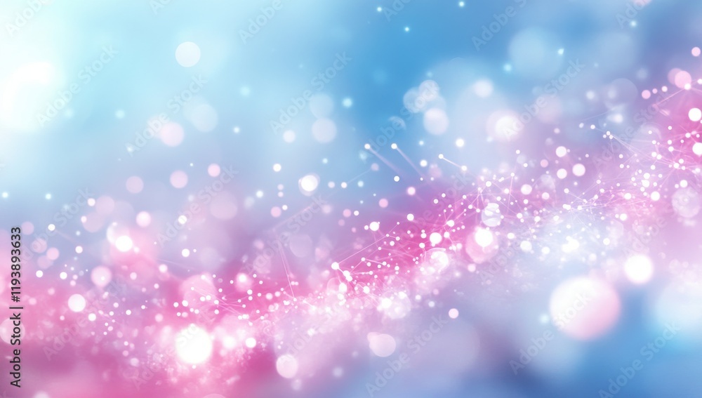Poster ethereal background with soft bokeh lights in pink and blue gradients for creative projects and eleg