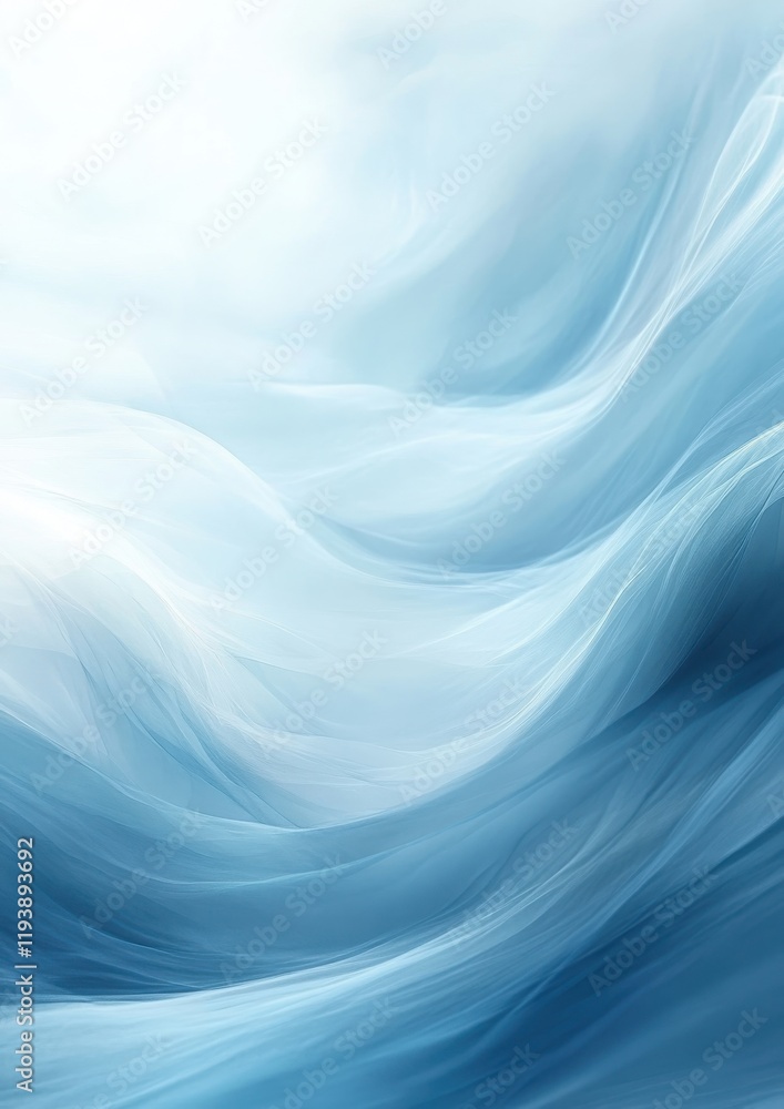 Aufkleber ethereal blue abstract waves with soft gradients and flowing textures capturing the serenity and tra
