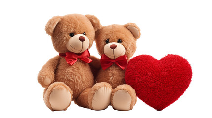 Adorable Teddy Bears with Heart Valentines Day Gift