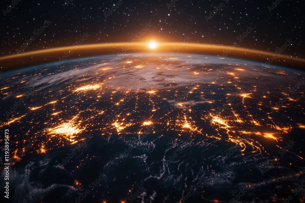 Poster global communication technology and networking for digital business in a futuristic earth environmen