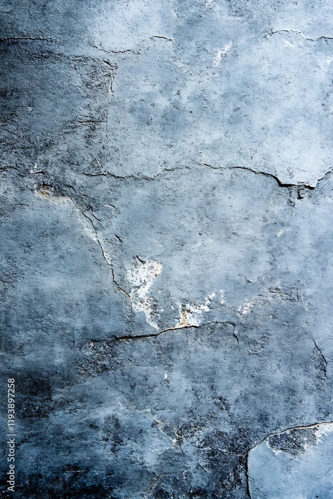 Poster Close-Up of Rustic Blue Grey Cracked Concrete Wall with Texture Perfect for Backgrounds and Design Uses : Generative AI