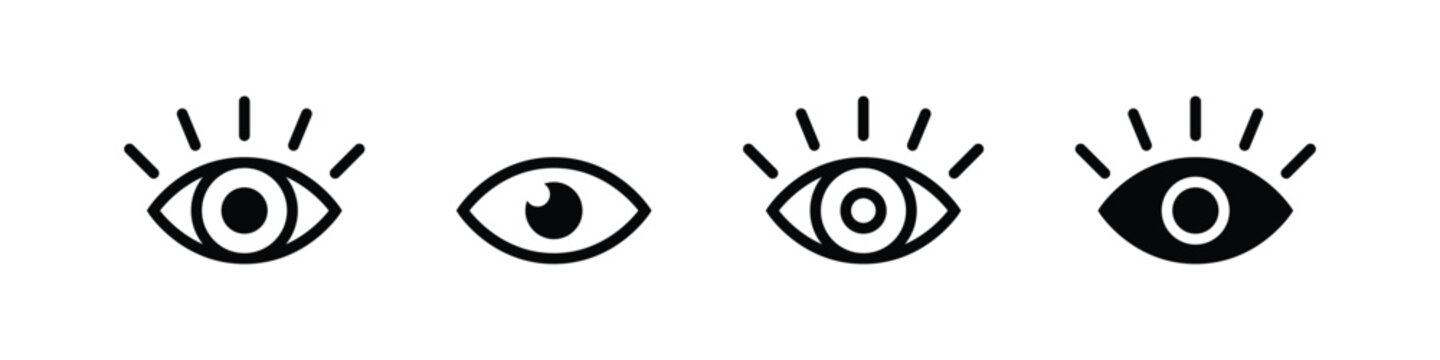 eye icon set. eyesight symbol , eye, view, vision icons in flat style