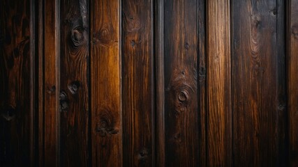 Fototapeta premium Dark Wooden Panel with Rustic Grain Texture