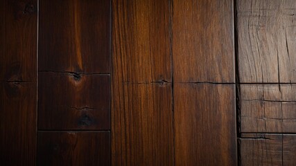 Fototapeta premium Dark Wooden Panel with Rustic Grain Texture