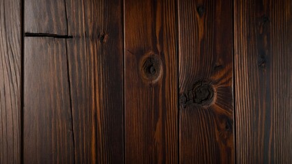 Obraz premium Dark Wooden Panel with Rustic Grain Texture