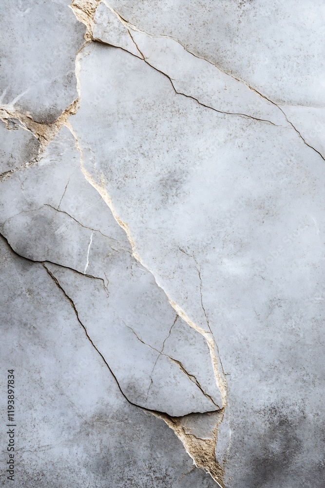 Poster Detailed Concrete Cracked Surface with Natural Lines and Textured Gray Background : Generative AI