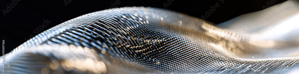 Poster close-up of textured metallic wave form