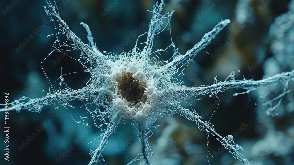 Poster microscopic view of a neuron's intricate network