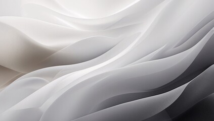 Obraz premium Creative minimalist abstract background featuring fluid white wavy forms and soft curves