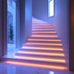 Minimalist Staircase Design Aesthetic Presentation For Product Showcase Exhibition