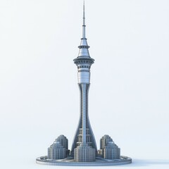 Obraz premium Futuristic City Tower: A Marvel of Modern Architecture