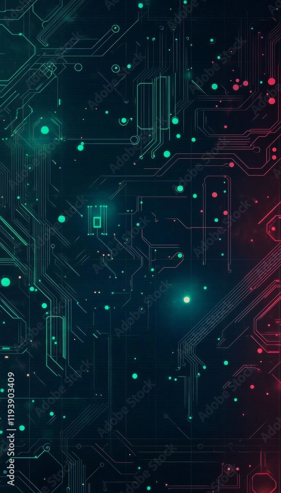 Poster abstract circuit diagram, digital blueprint for electronics, engineering, and circuit design