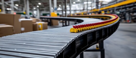 Obraz premium Industrial Conveyor Belt System Manufacturing Automation Production Line