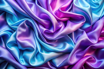 Fototapeta premium Abstract silk texture: a swirling blue-purple fabric background for visually stunning web design and business applications.