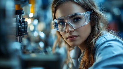 Engineer at work in industrial setting close-up shot modern environment