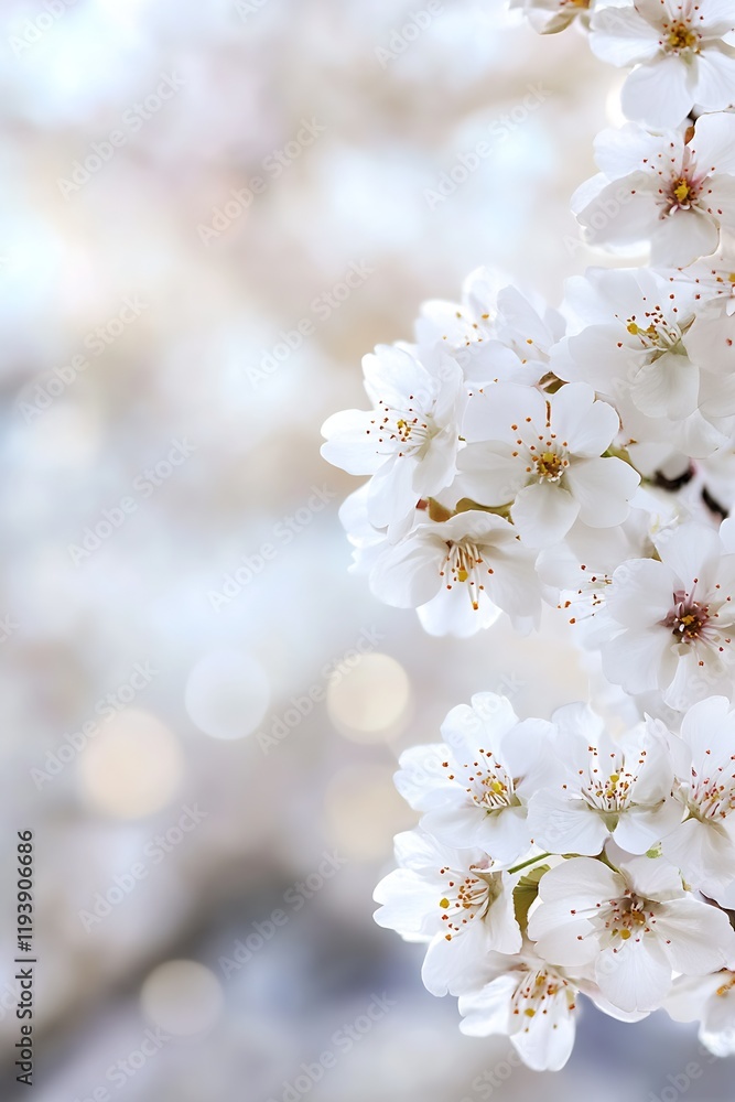 Poster beautiful blurred background of cherry blossoms in full bloom capturing the essence of springtime : 