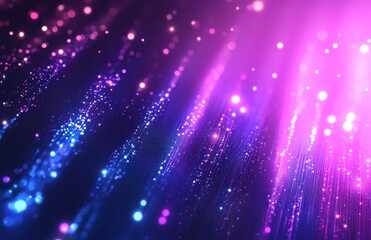 Vibrant and Mesmerizing Abstract Background with Glowing Dots and Glittering Particles in Shades of Blue and Purple, Ideal for Digital Art and Creative Projects