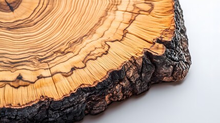 Polished Olive Wood Cross Section Showing Growth Rings