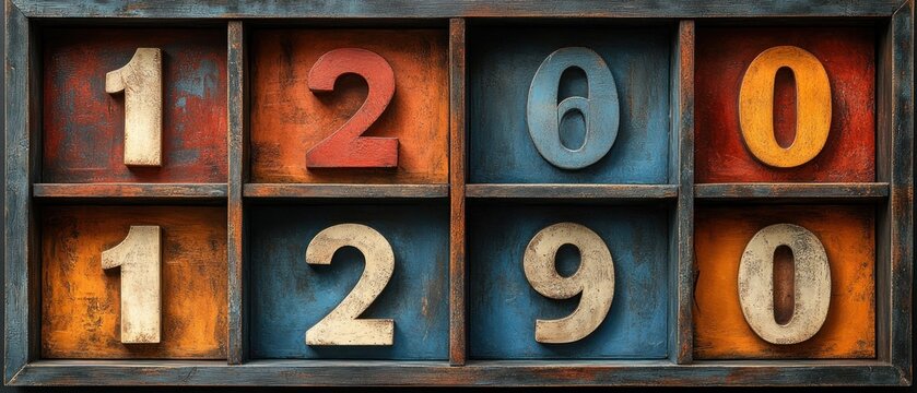 Modern Minimalistic Bold Number Set 1 to 9 with Geometric Style for Design and Print Applications