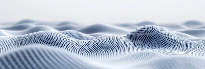 Abstract Technology Wave, Information Technology Background with Digital Landscape, 3D Render