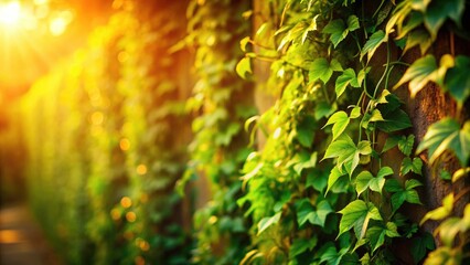 Bokeh Vines Wall Photography: Romantic Garden Wall with Soft Focus Background