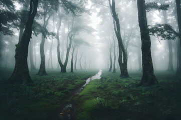 Obraz premium 雨上がりの森