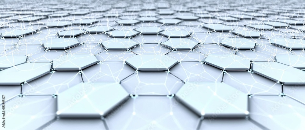 Poster abstract hexagonal network technology connection data grid pattern background