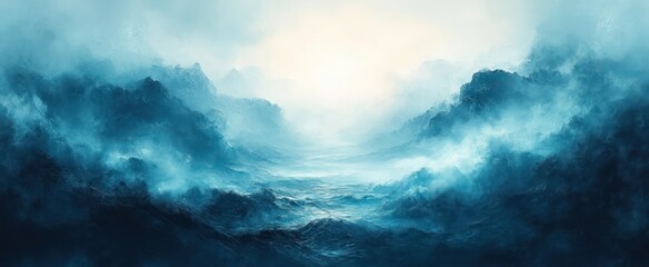 Obraz premium Serene Abstract Aqua Watercolor Background Soft Lighting Gradient Illustration