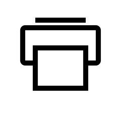 Black and white printer icon with paper output design.Simplicity. Functionality. Iconic printing design.Perfect for apps, websites, office tools, or presentation graphics.



