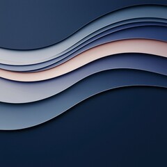 Abstract Blue Gradient Waves  Smooth Layered Design Background