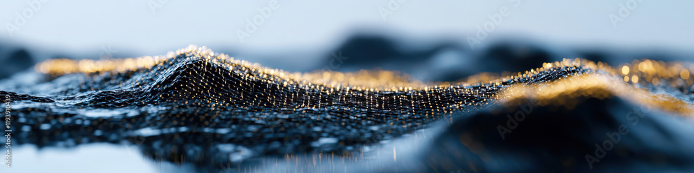 Aufkleber abstract digital rendering of textured surface with golden highlights
