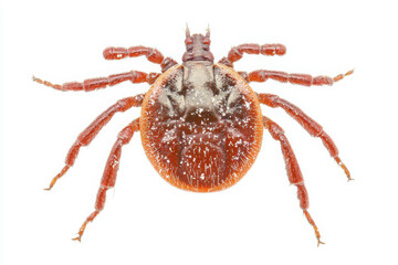 Close-up image of a tick, highlighting its body structure and details.