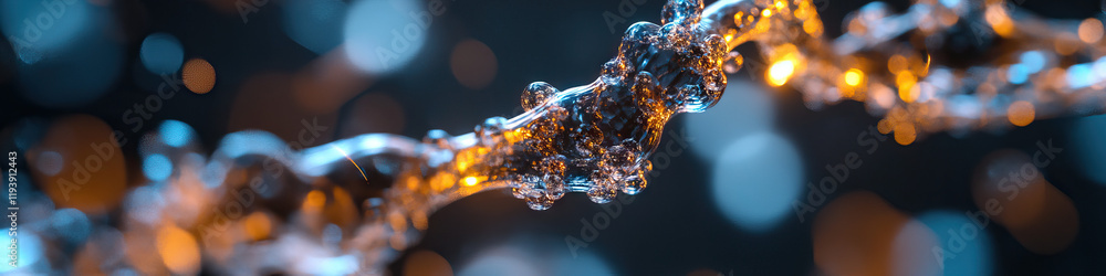 Poster close-up image of translucent flowing substance with bubbles