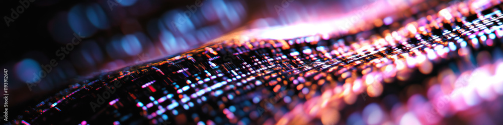 Poster abstract grid surface with illuminated texture
